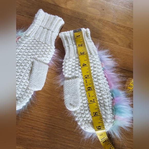 Capelli of New York Girl's Fluffy Cotton Candy Faux Fur Ear Muff & Mitten Set - Picture 8 of 11